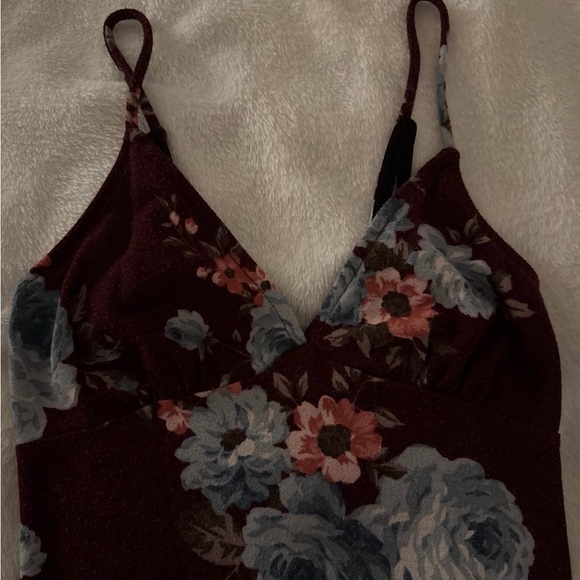 Joe & Elle Burgundy Floral Mini Dress - Picture 2 of 3